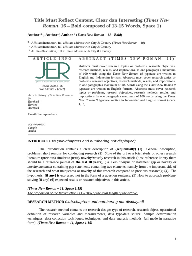 Template JER | PDF | Methodology