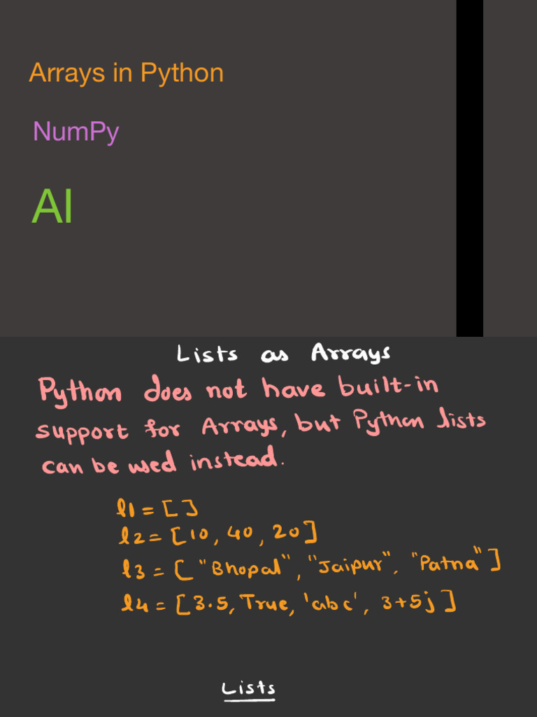 Python Arrays and Lists Explained | PDF | Data Management | Computing