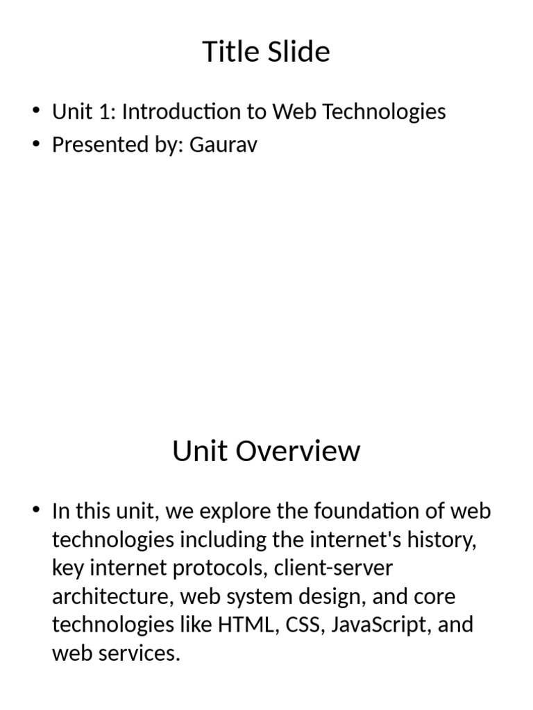 Web Technology Overview and Diagram | PDF | Internet Protocol Suite ...