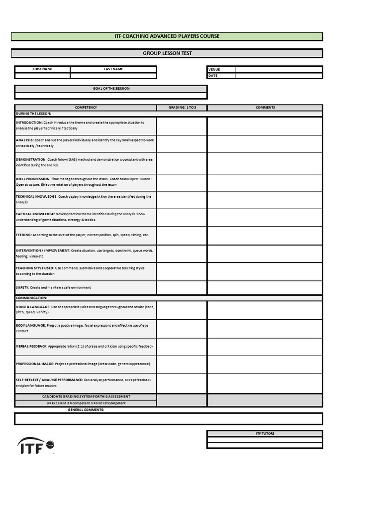 CAP Assessment Sheet Group Lesson | PDF | Behavior Modification ...