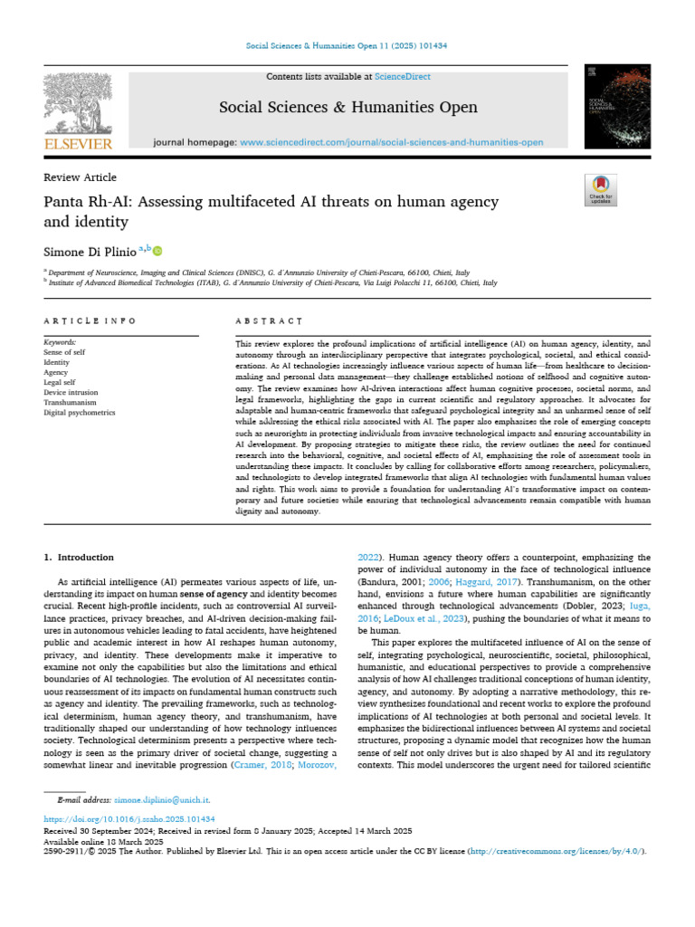 AI's Impact on Human Identity and Agency | PDF | Intelligence (AI ...