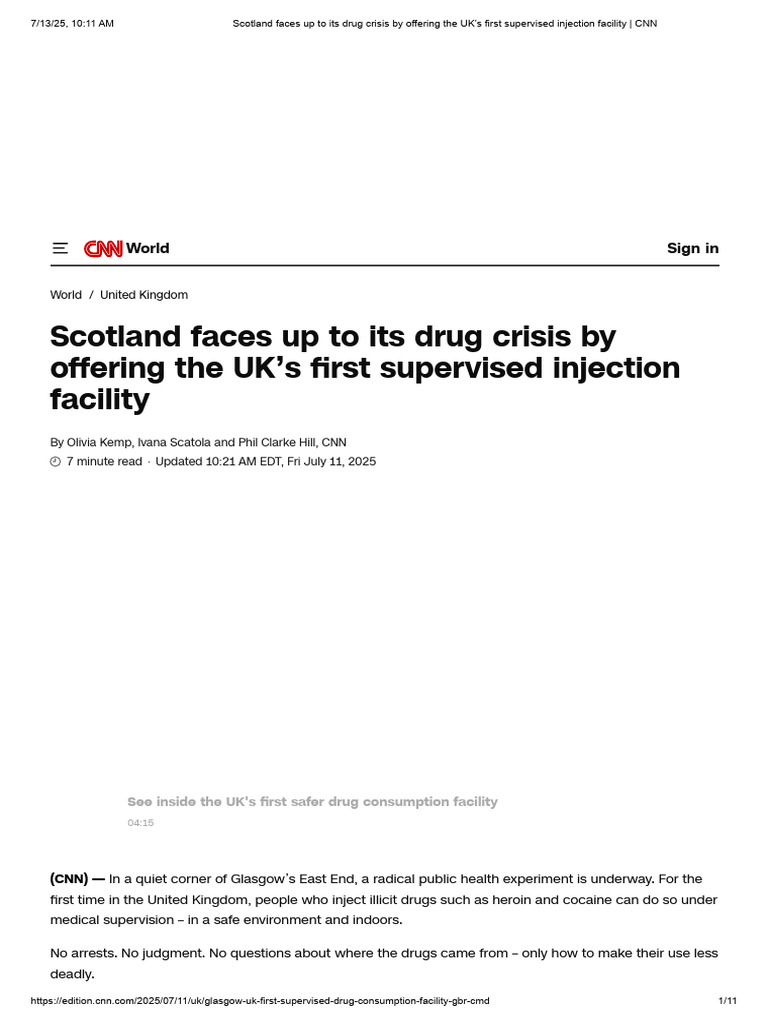 Scotland Faces Up To Its Drug Crisis by Offering The UK's First ...