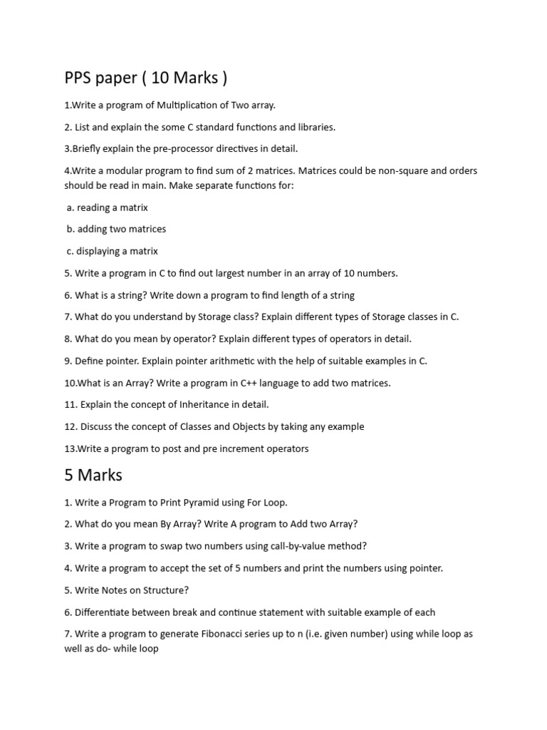 C Programming Concepts and Exercises | PDF