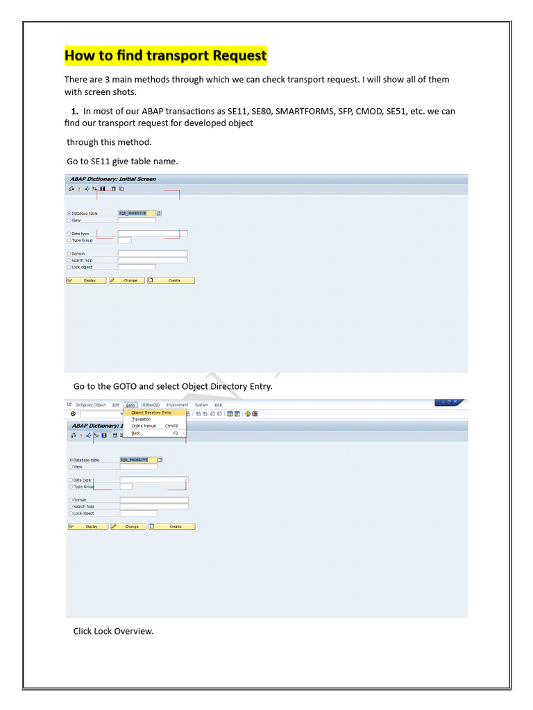 How To Find Transport Request | PDF