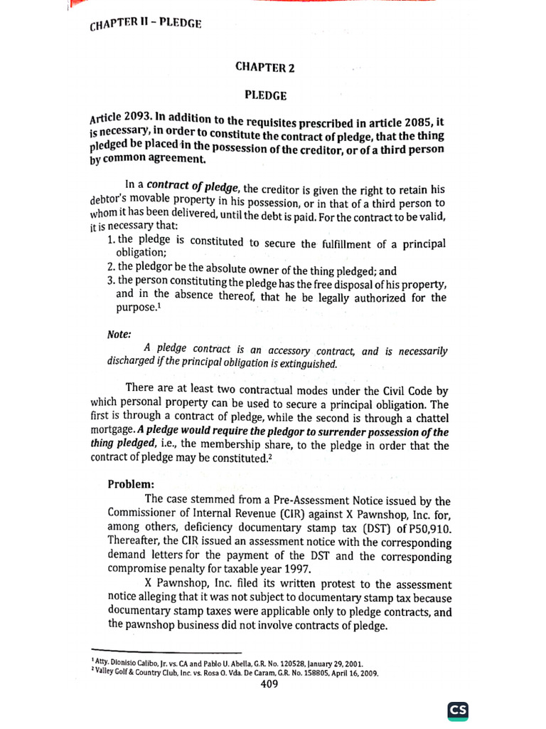 Chapter 7 Pledge | PDF
