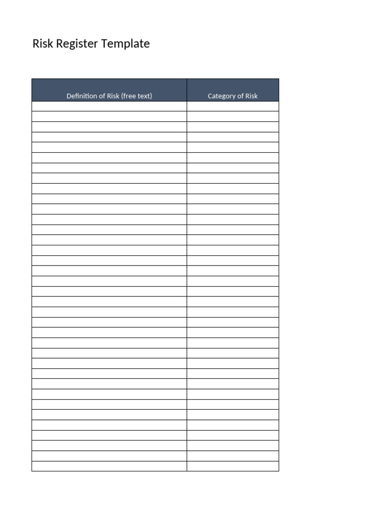 Comprehensive Risk Register Template | PDF | Risk | Risk Assessment