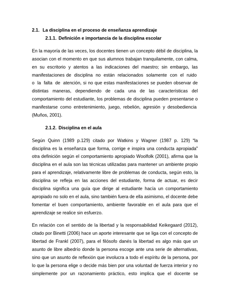 Importancia de la Disciplina Escolar | PDF