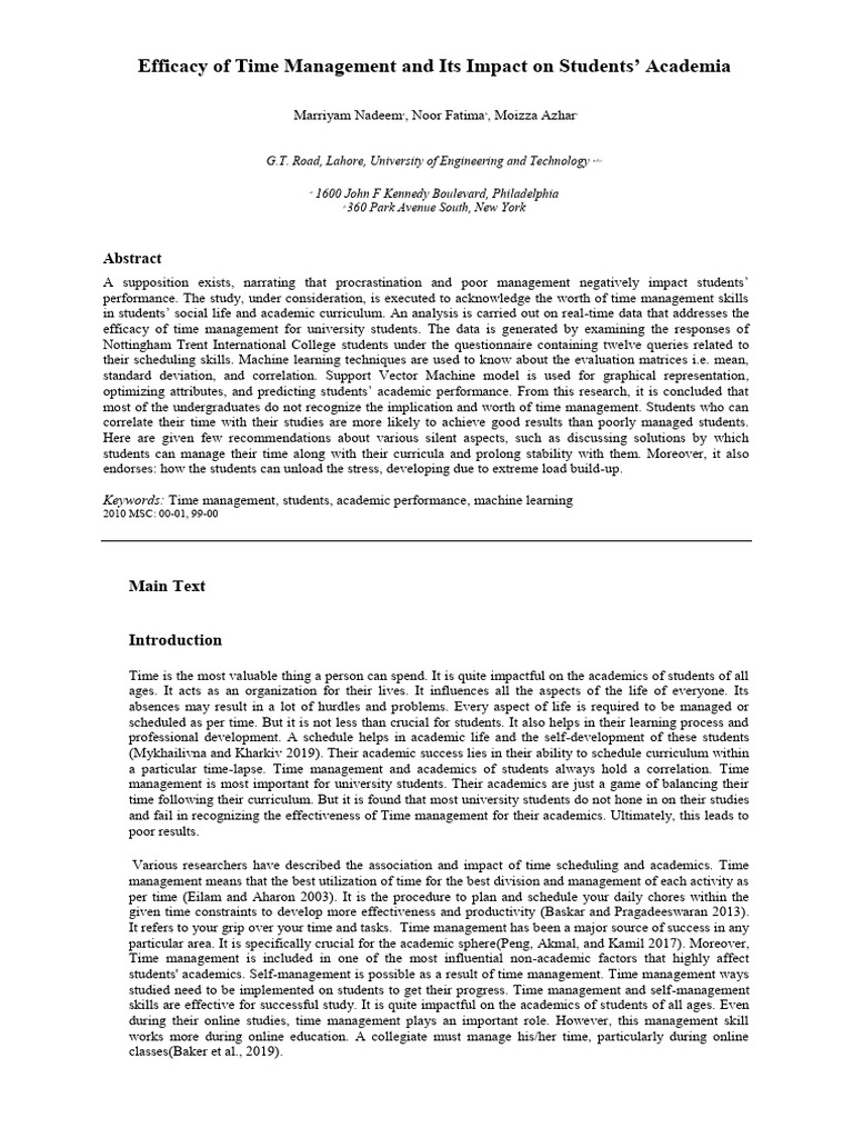 Time Management's Impact on Student Success | PDF | Procrastination ...