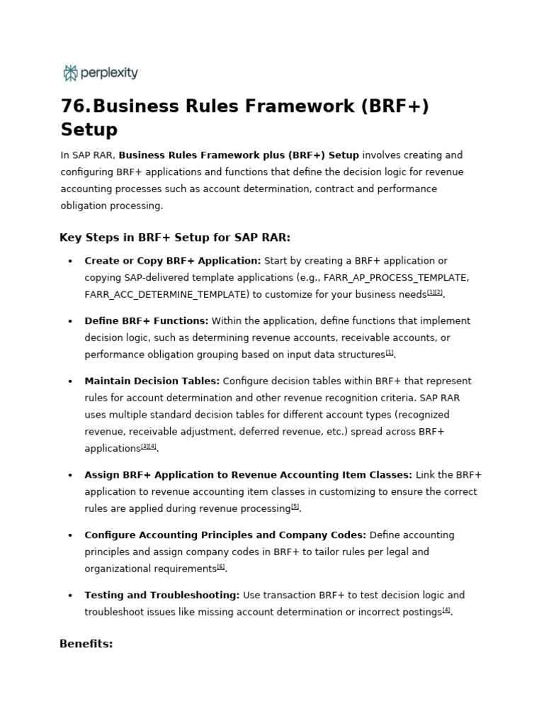 BRF+ Setup for SAP RAR Configuration | PDF | Accounting | Logic