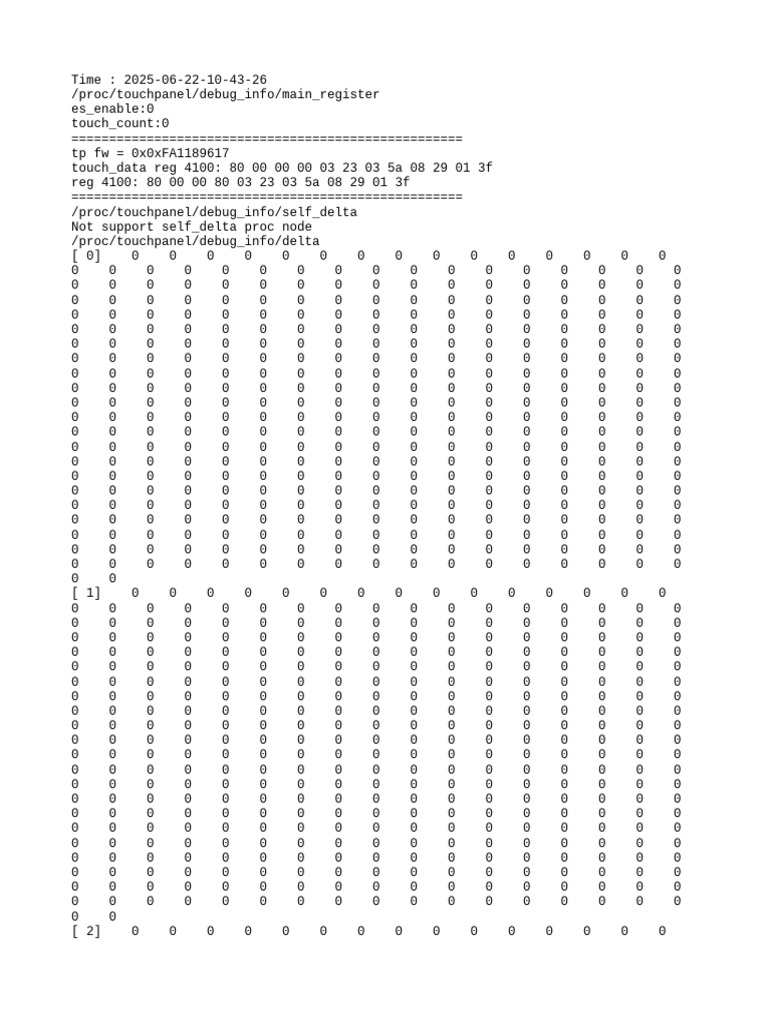 Touchpanel Debug Info Report | PDF