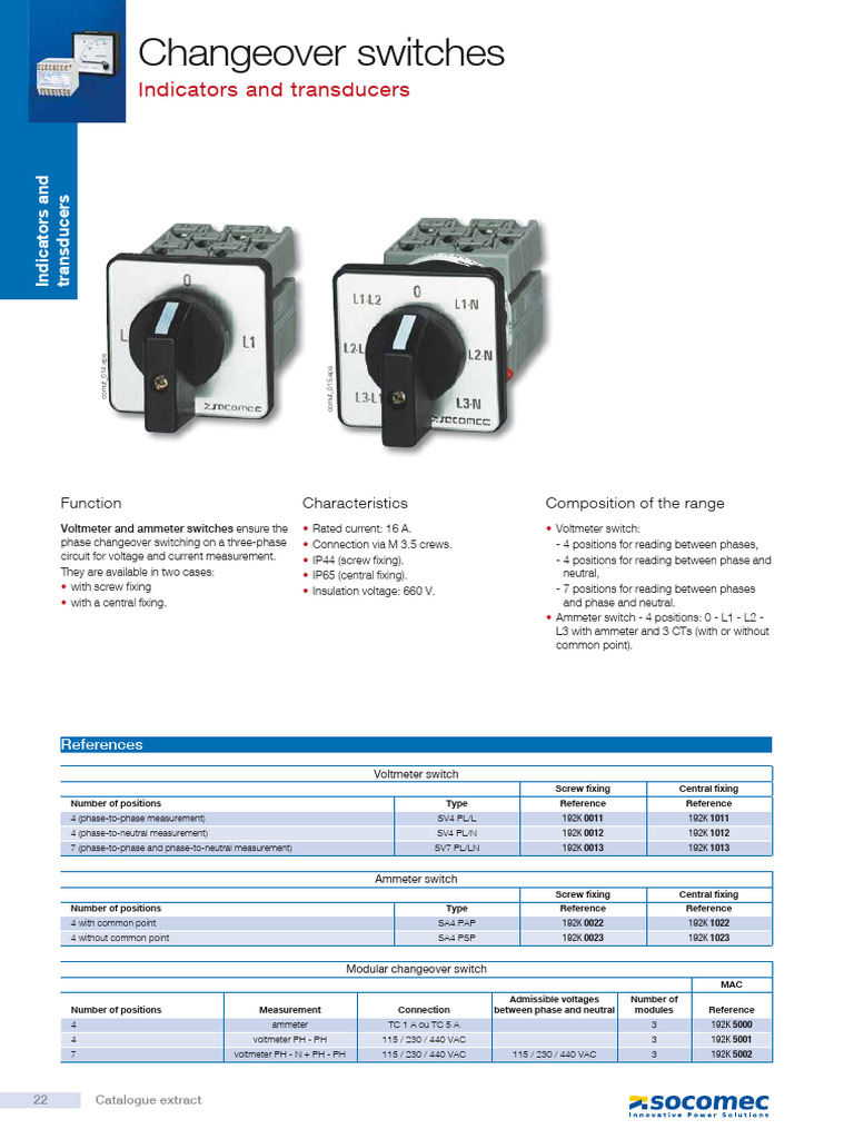 Voltmeter and Ammeter Switches Overview | PDF | Electricity | Equipment
