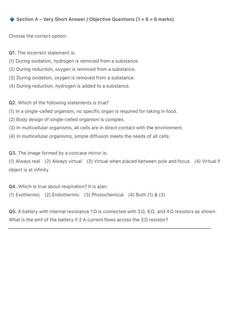 Chemistry Exam Questions and Answers | PDF | Redox | Chemical Reactions