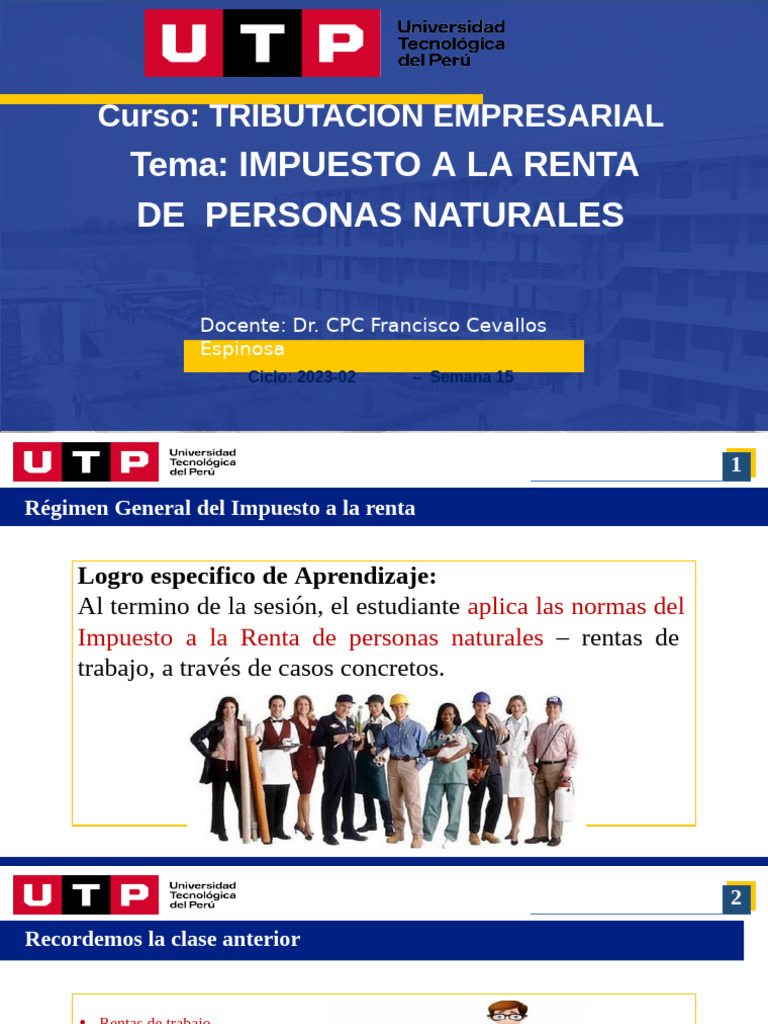 Impuesto a la Renta para Personas Naturales | PDF | Impuesto sobre la ...
