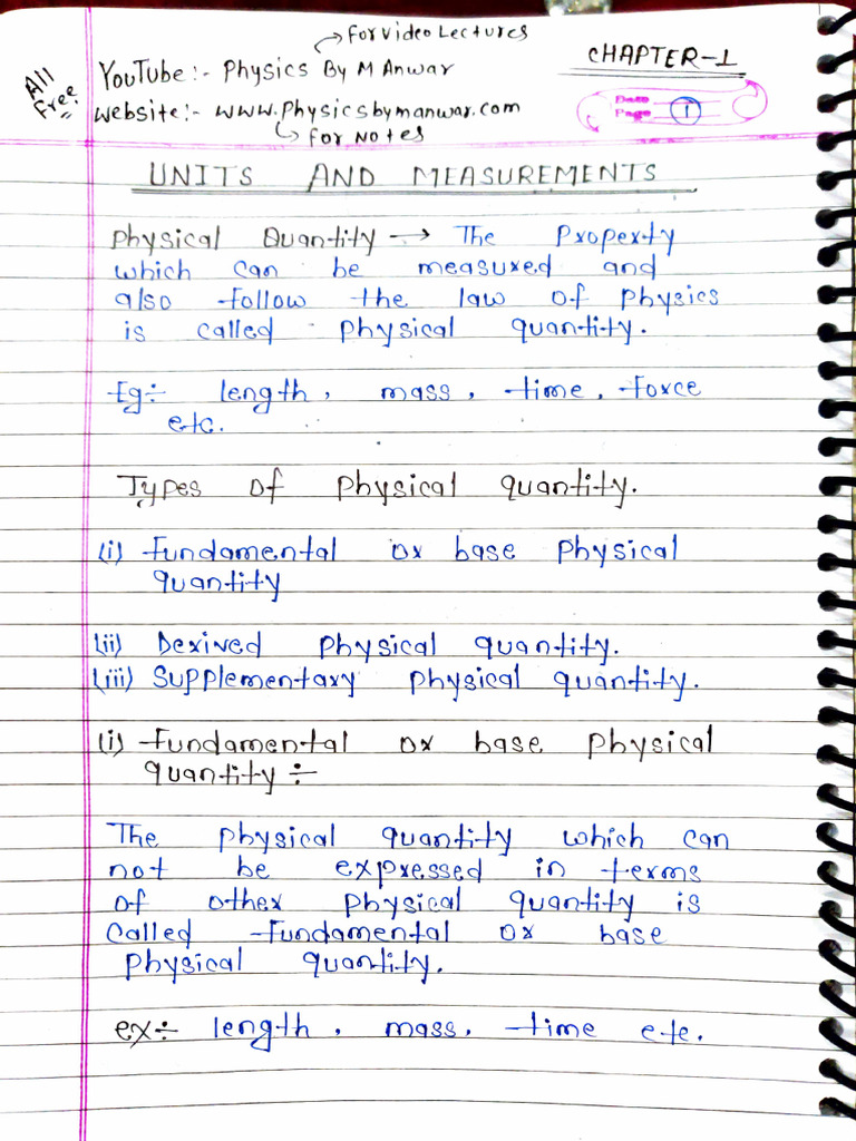 11th Physics CH 1 Notes 2025 Eng | PDF