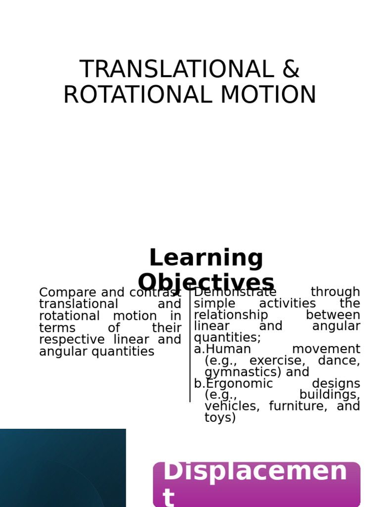 Week 2 Translational Rotational Motion | PDF | Rotation | Acceleration