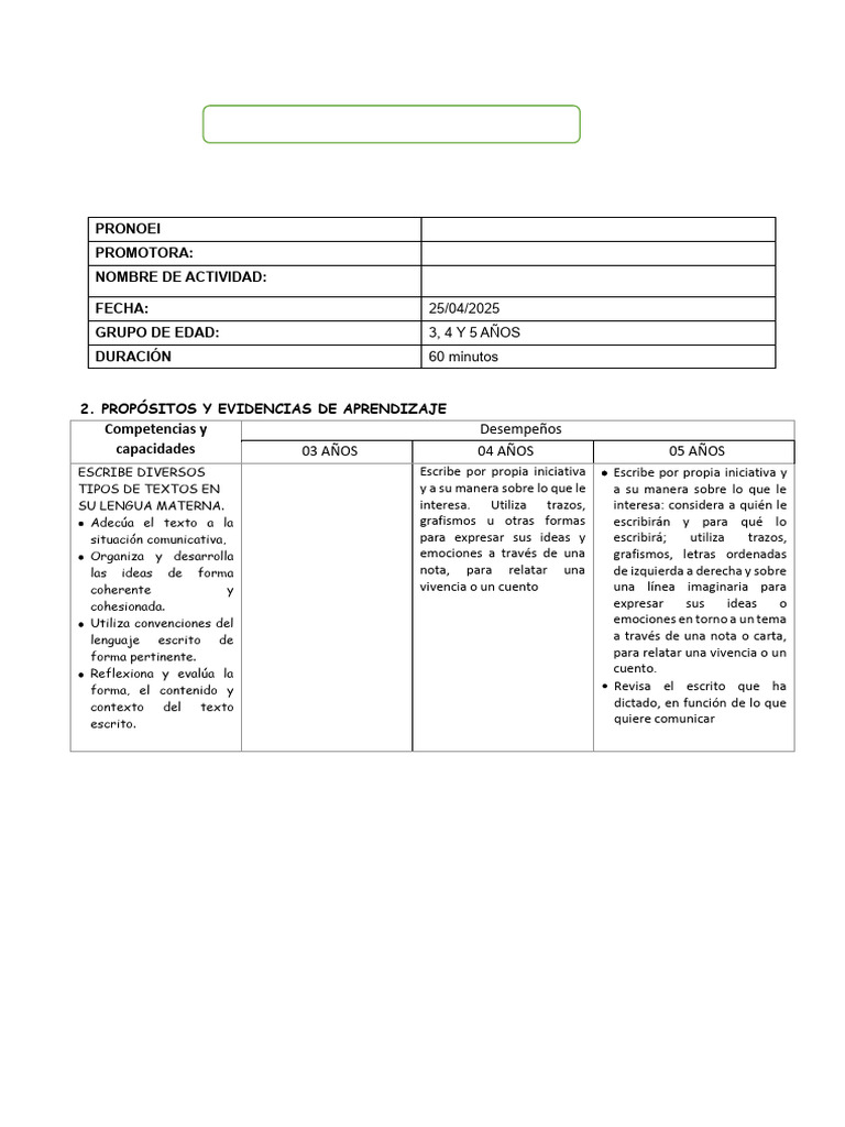 Actividad de Escritura en Aula Infantil | PDF | Ciencia cognitiva ...