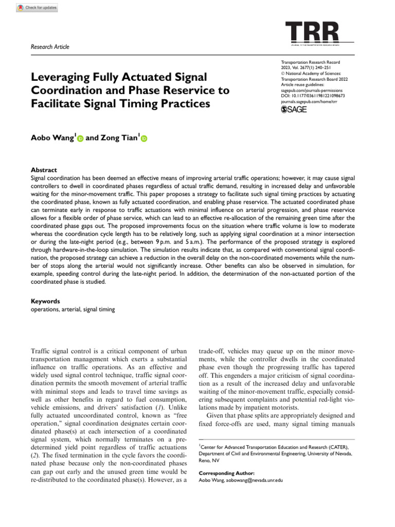 Wang Tian 2022 Leveraging Fully Actuated Signal Coordination and Phase ...