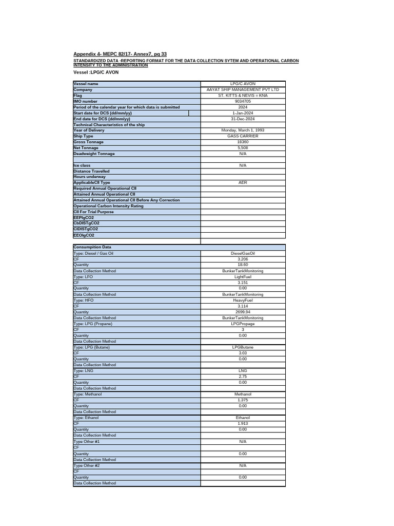 New Imo Dcs Reporting - Focr For Year 2024 | PDF | Liquefied Petroleum ...