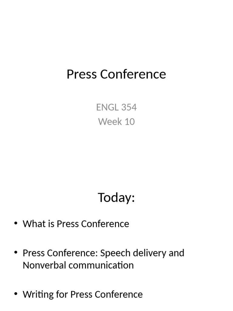 Press Conference Essentials for PR Success | PDF | Nonverbal ...