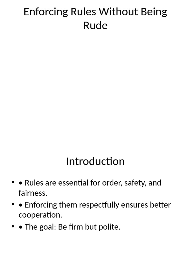 Polite Enforcement of Rules Guide | PDF