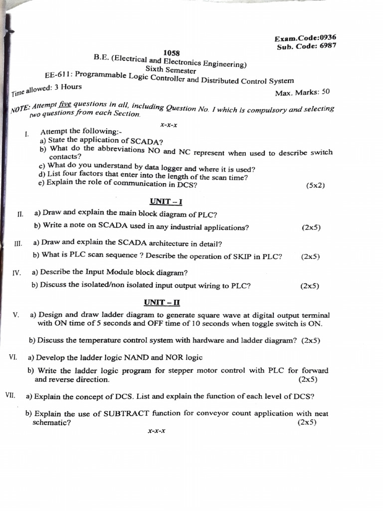 PLC and DCS Exam Guide for Engineers | PDF | Programmable Logic ...