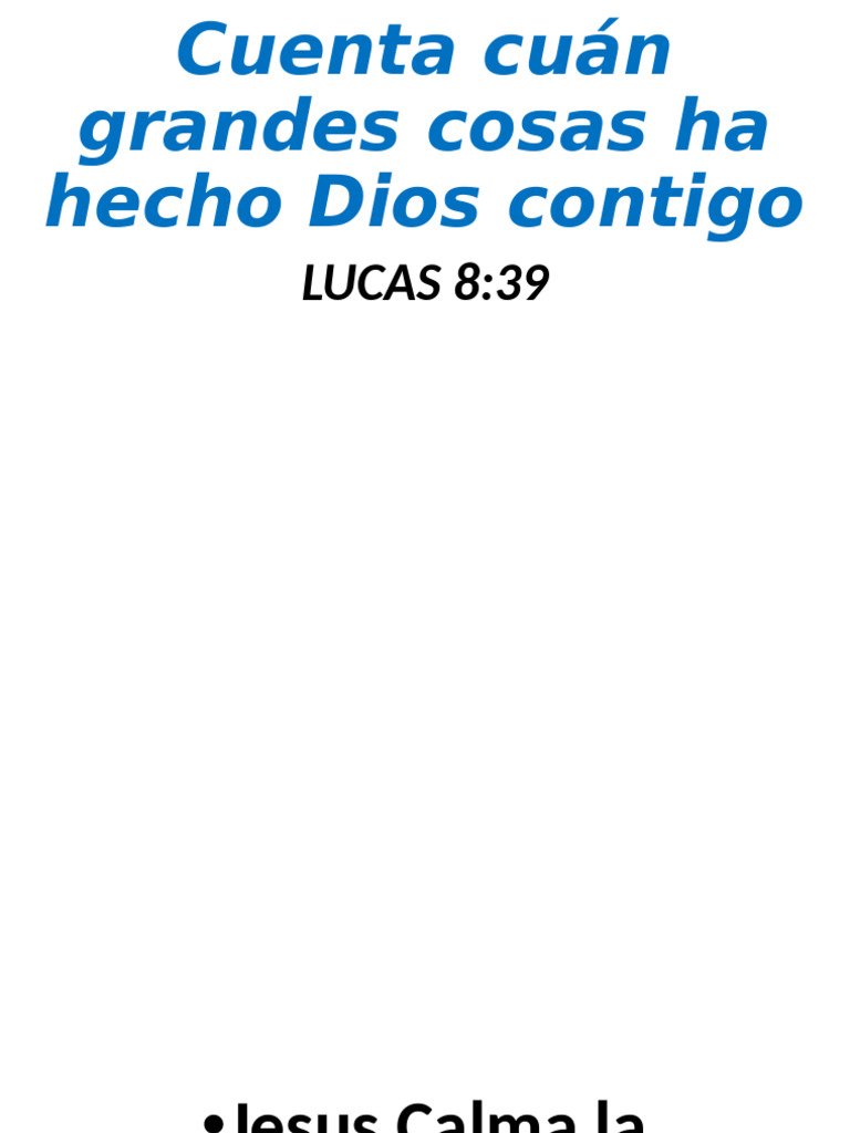 Cuenta las grandes cosas de Dios | PDF | Jesús | Pablo el apóstol