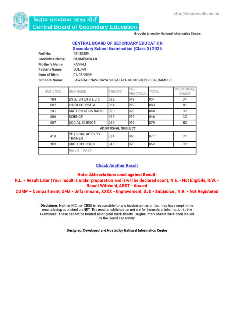 CBSE Class X 2025 Result Summary | PDF | Student Assessment And ...