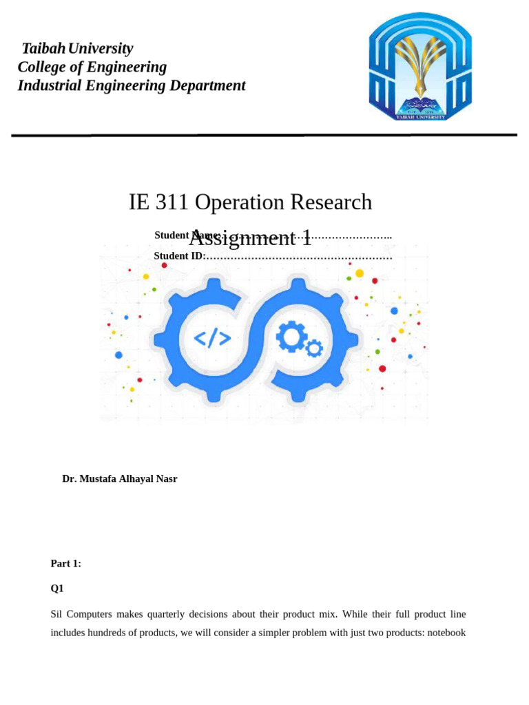 Linear Programming Case Studies and Solutions | PDF | Investing ...