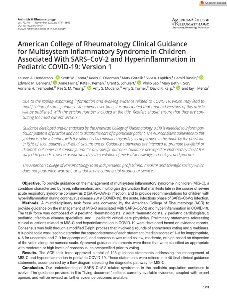 Arthritis Rheumatology - 2020 - Henderson - American College of ...