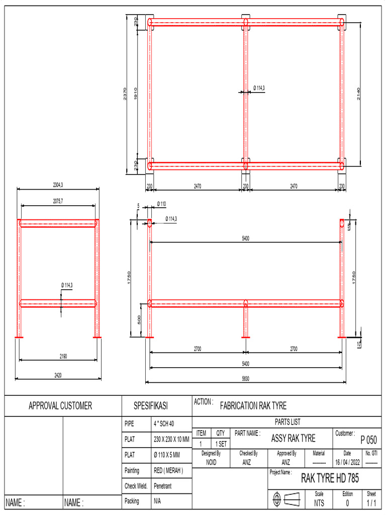 Rak HD 785 Rev 1 Type Pipa (Recovered) (Recovered 1) | PDF | Welding ...