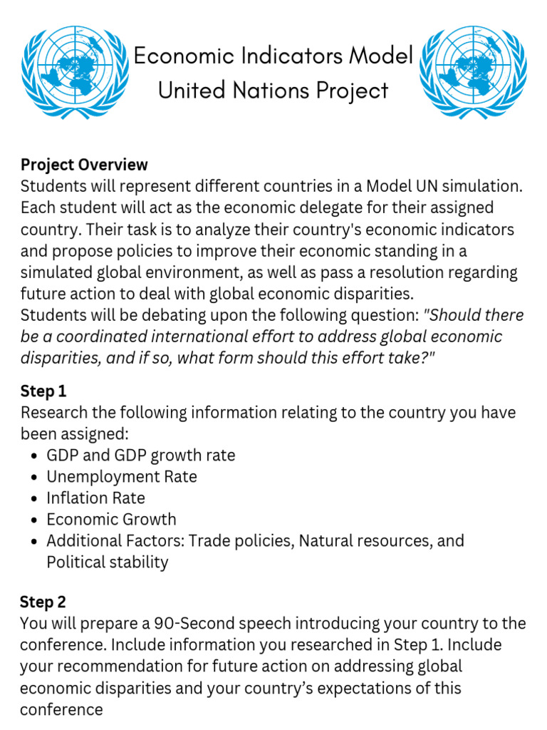 Economic Indicators Model UN Project | PDF | Economies