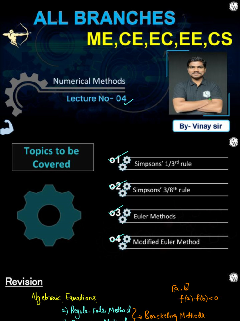 Numerical Methods 04 Class Notes Engineering Mathematics Pdf