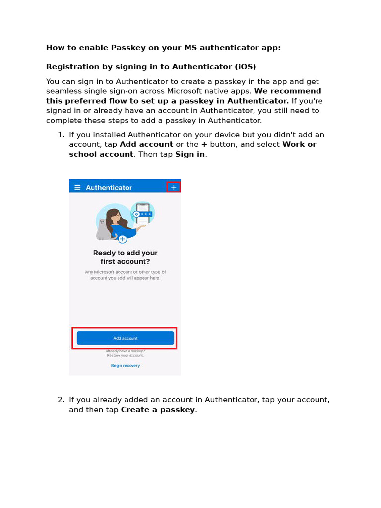 How To Enable Passkey On Your MS Authenticator App | PDF
