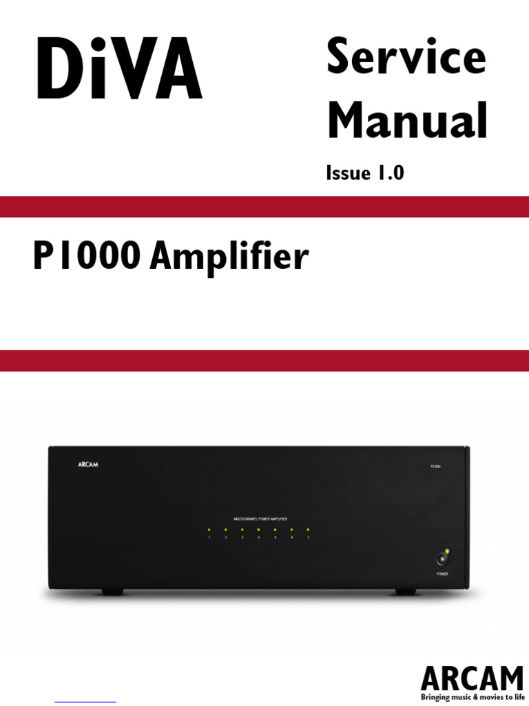 P1000 Amplifier Service Manual | PDF | Amplifier | Power Supply