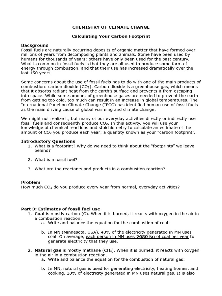 Calculate Your Carbon Footprint | PDF | Climate Change | Combustion