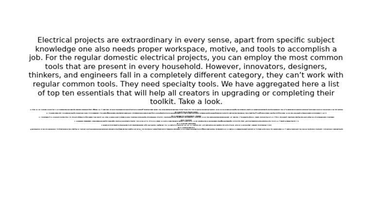 Top 10 Essential Tools for Electrical Projects | PDF | Manufactured ...