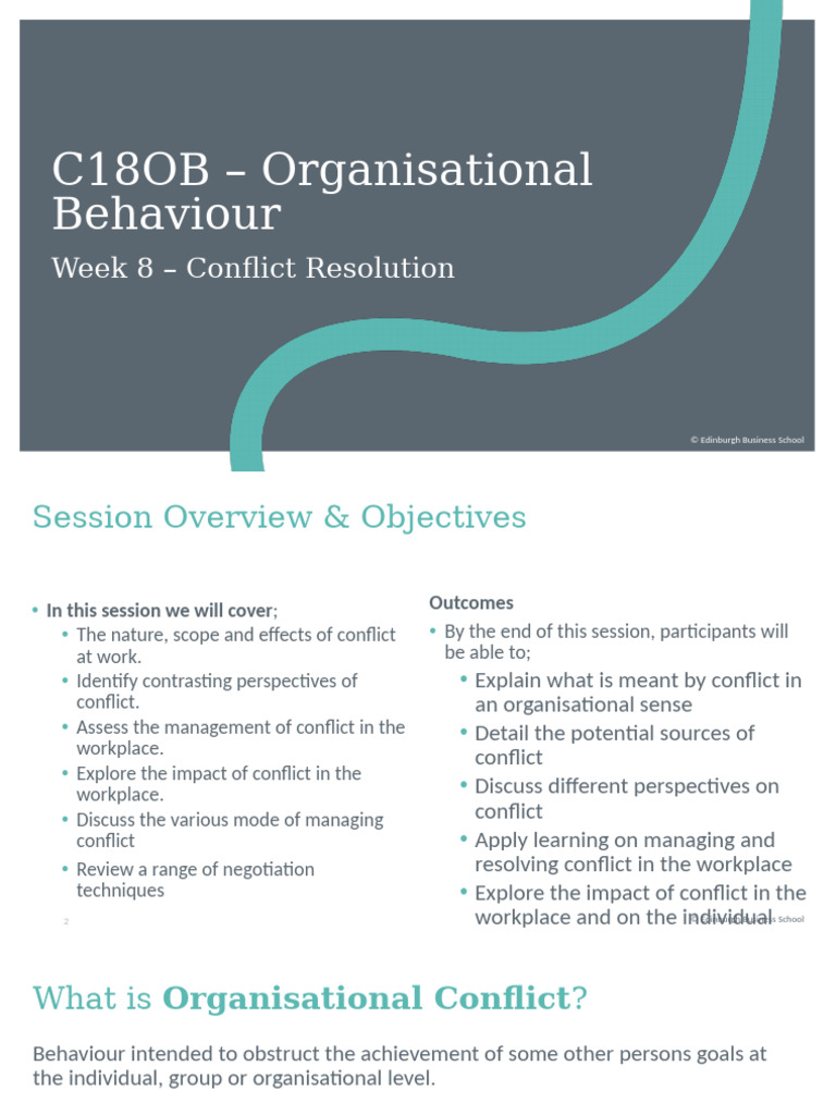 ALL - Week 8 - Conflict Resolution (Lecture Notes) | PDF | Negotiation ...