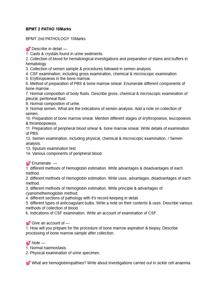 Pathology Investigations and Procedures Guide | PDF