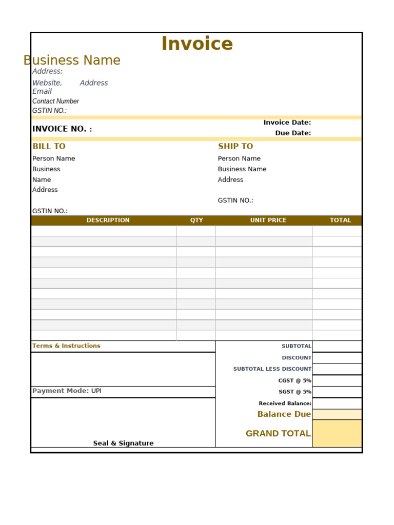 Invoice Format in PDF 06 | PDF