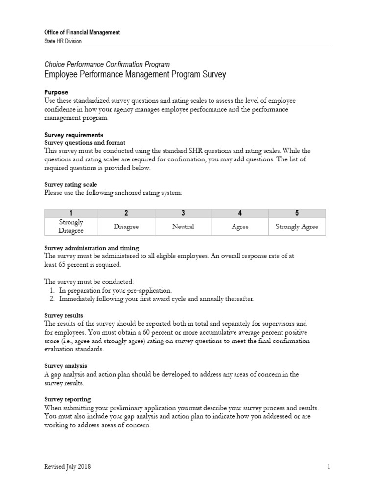 Employee Performance Management Survey Guide | PDF | Performance ...
