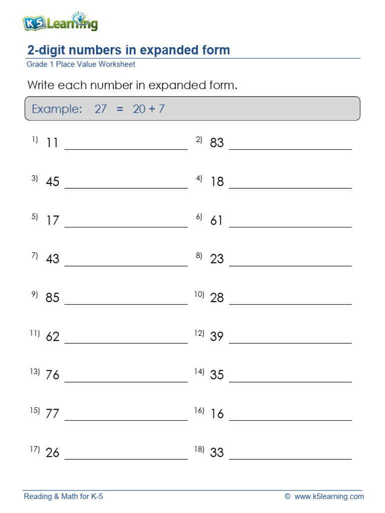 2-Digit Numbers in Expanded Fo | PDF