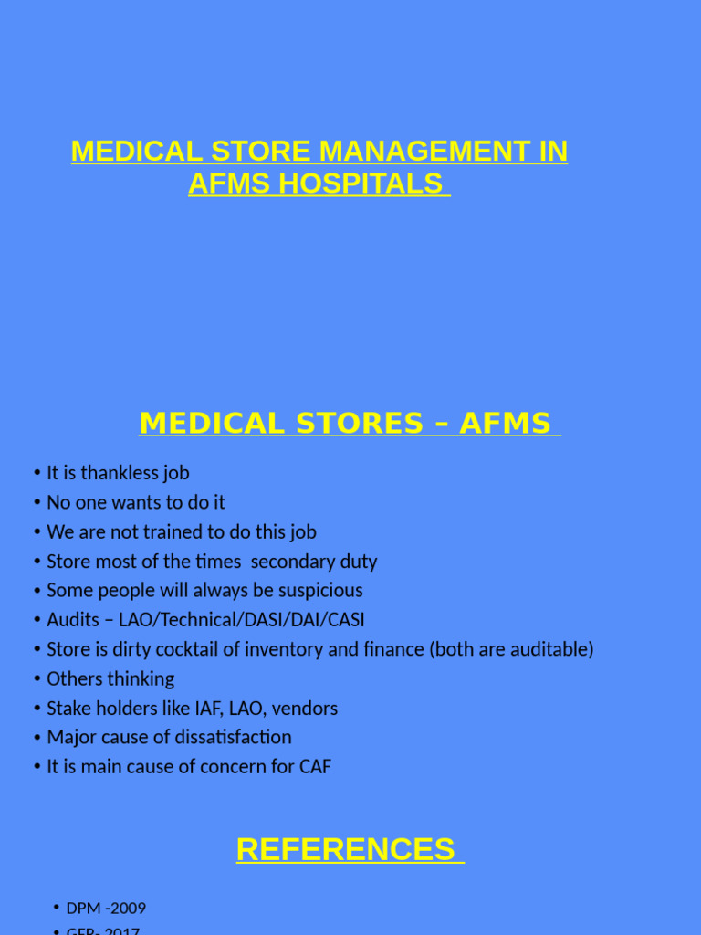 Medical Store Management in AFMS | PDF | Inventory