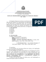 Edital de Credenciamento Centro de Estudos de Línguas