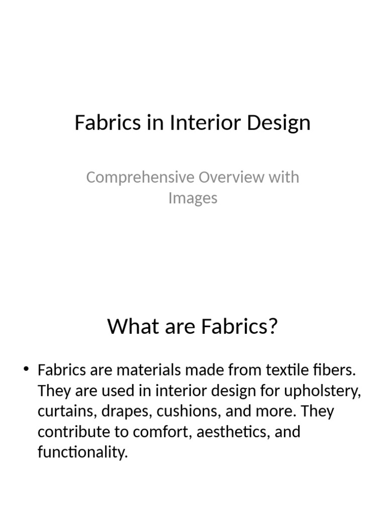 Fabric Choices for Interior Design | PDF