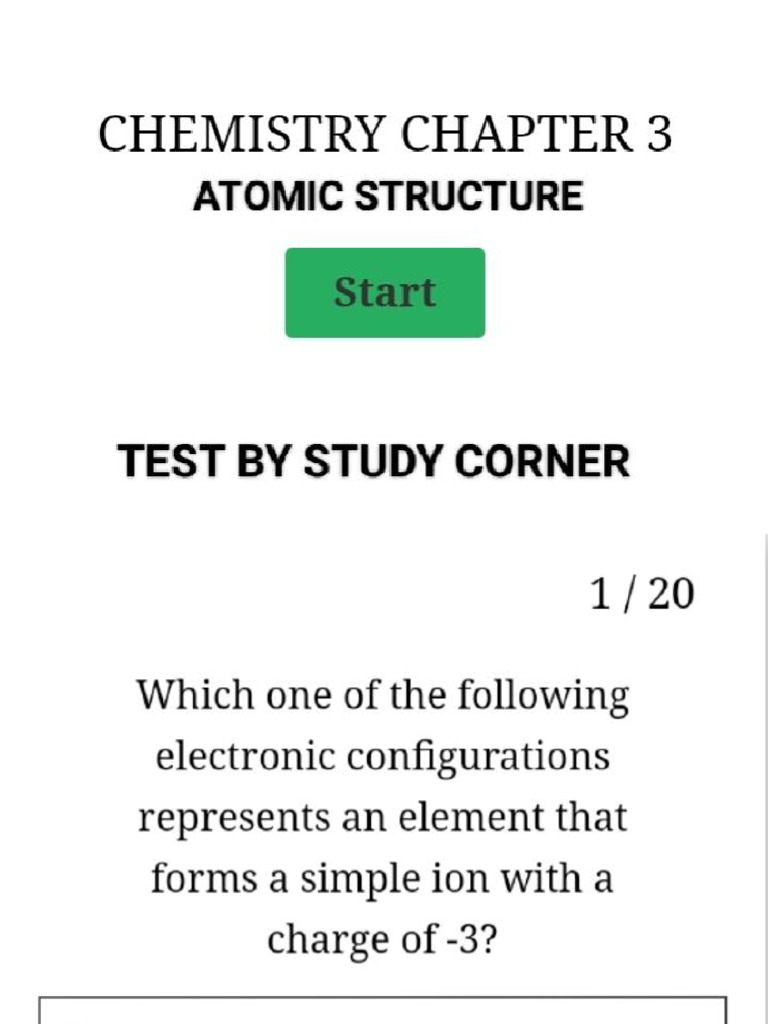 PMDC Test Atomic Structure 2024 by Study Corner - 240920 - 090616 | PDF