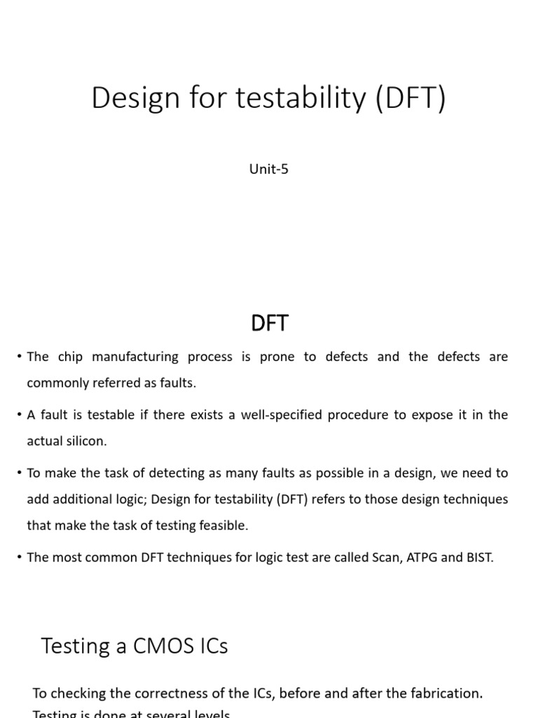 Overview of Design for Testability (DFT) | PDF | Electronic Circuits ...