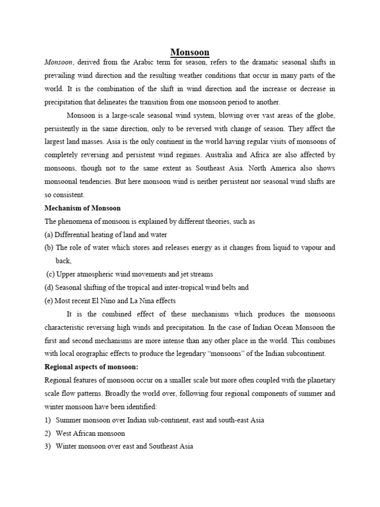 Monsoon Patterns and Impacts on Fishermen | PDF | Monsoon | Drought