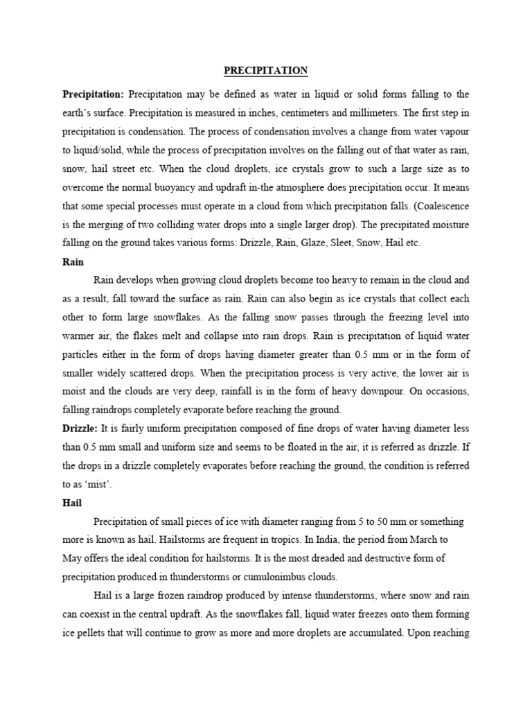 Pdf Lecture 9 Precipitation Pdf Precipitation Cloud