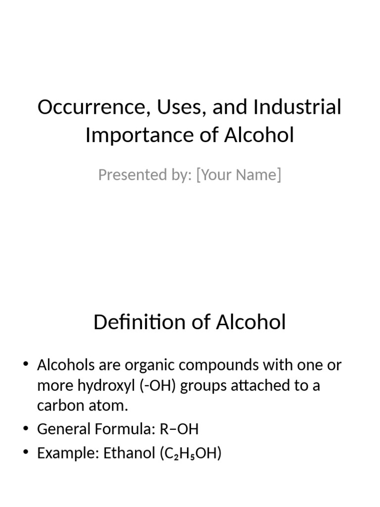 Alcohol Presentation Pdf