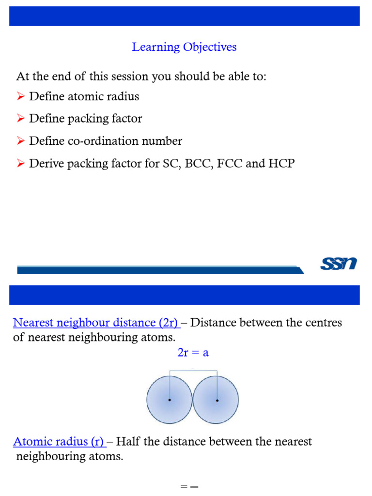 Atomic Radius and Packing Factors Explained | PDF | Crystal Structure ...